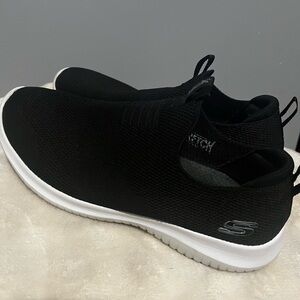 Skechers Black Knit Slip-On Shoes